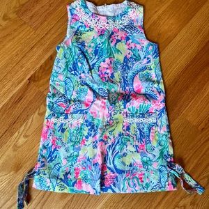 Lilly Pulitzer Girls Size 6 Shift Dress Mermaid Cove Pattern